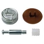 Metafranc Verbindungsbeschlag 25 mm mit Kappen braun/weiß, 4