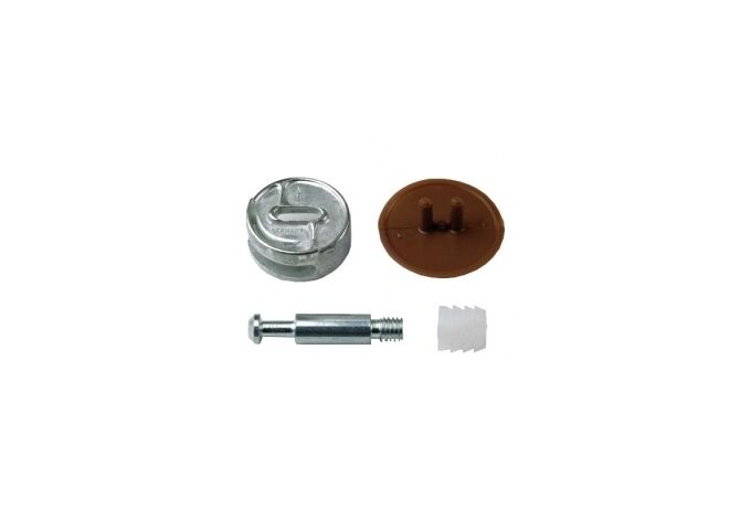 Metafranc Verbindungsbeschlag 25 mm mit Kappen braun/weiß, 4