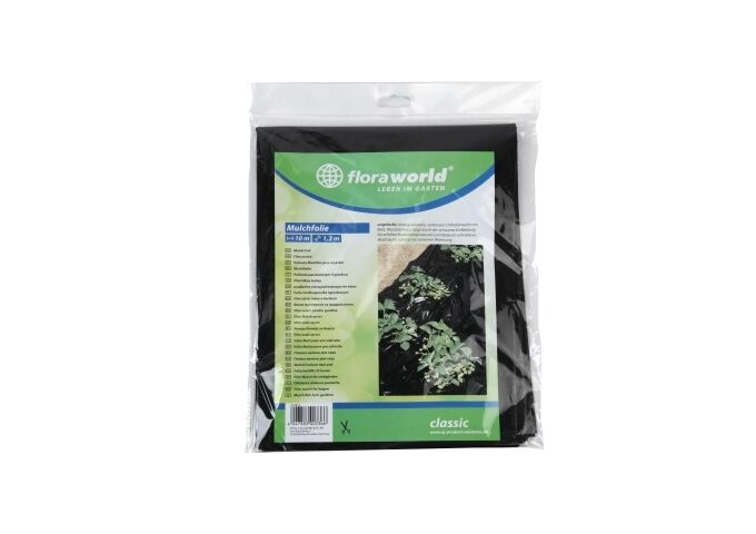 Floraworld Mulchfolie Classic 10x1,2m, 50g/m2,schwarz,Rolle