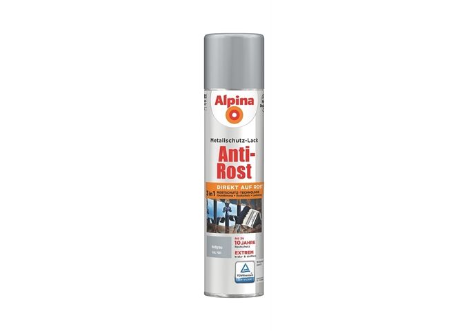 Alpina Anti Rost Spray Glänzend 400ml RAL7001 Hellgrau