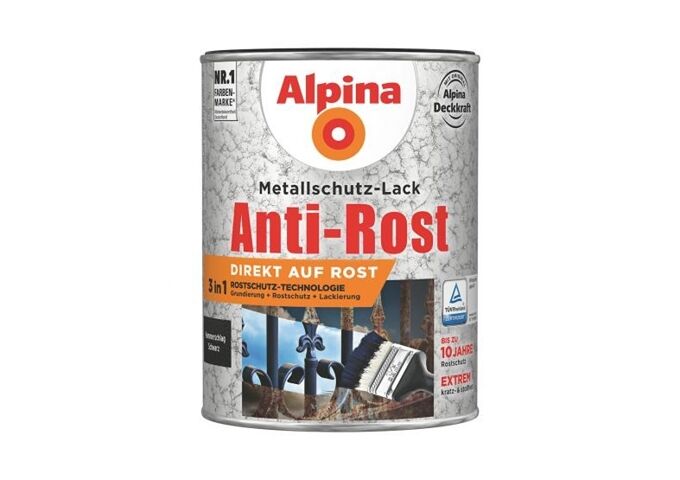 Alpina Anti Rost Hammerschlag 750 ml ca. RAL 9005 Schwarz