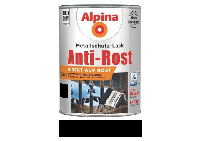 Alpina Anti Rost Glänzend 750 ml RAL 9005Schwarz