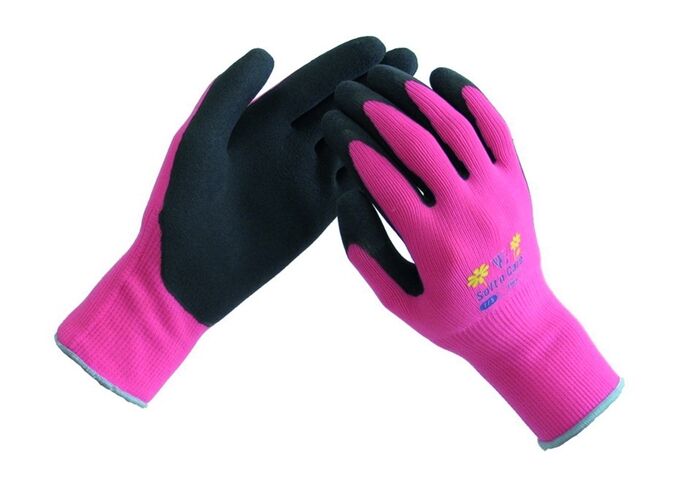  Handschuh SOFT n CARE Flora, magenta, Gr. 7, CE CA