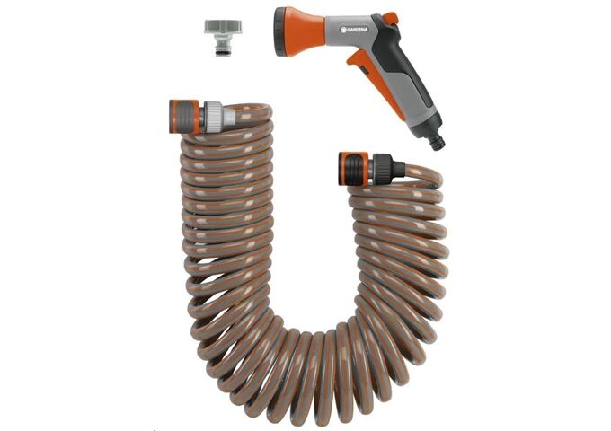 Gardena Spiralschlauch-Set 10 m, kompl. m.Brause u.Systemt