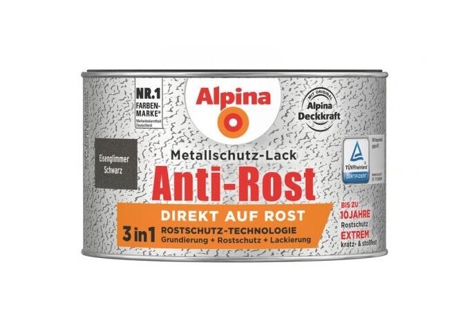 Alpina Anti Rost Eisenglimmer 300 ml ca. RAL 9005 Schwarz