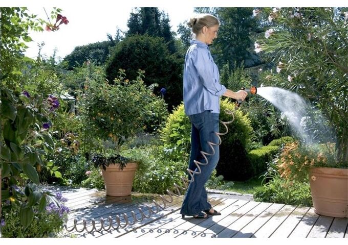 Gardena Spiralschlauch-Set 10 m, kompl. m.Brause u.Systemt