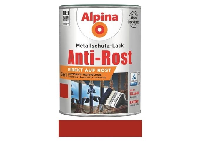 Alpina Anti Rost Glänzend 750 ml RAL 3000Rot