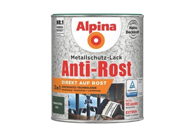 Alpina Anti Rost Hammerschlag 2,5 L ca. RAL 6036 Grün