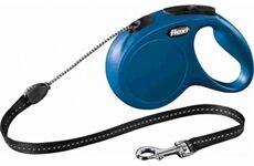 Trixie Flexi Leine Classic S, 5 m, Seil, bis 12kg blau
