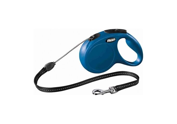 Trixie Flexi Leine Classic S, 5 m, Seil, bis 12kg blau