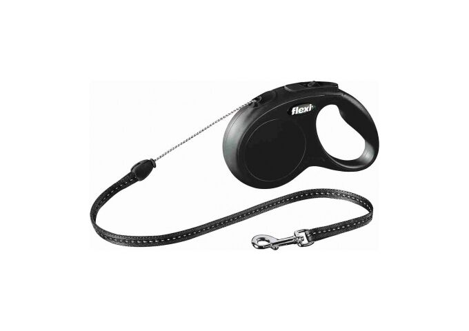 Trixie Flexi Leine Classic S, 5 m, Seil, bis 12kg schwarz