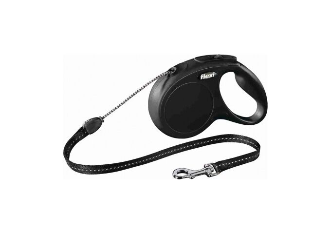 Trixie Flexi Leine Classic M, 5 m, Seil, bis 20kg schwarz