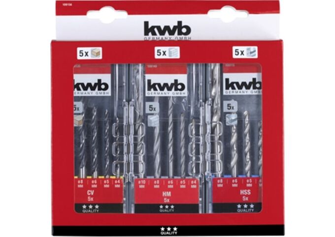 KWB POWERBOX 3-er-Set 15-tlg. 3-8mm