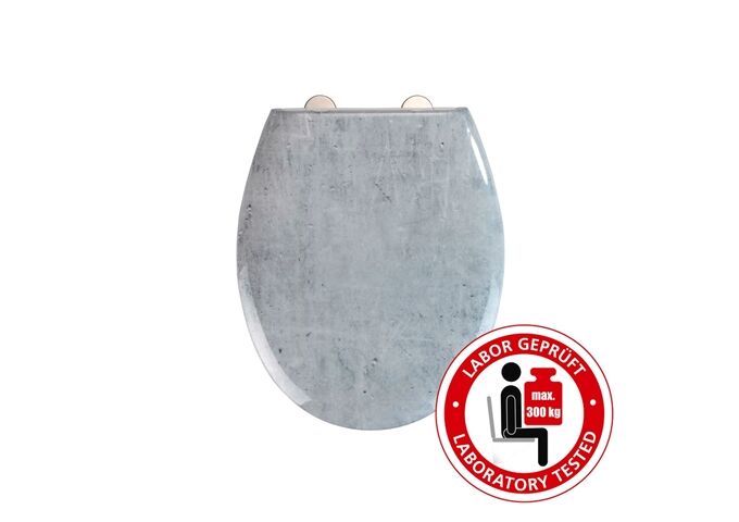 Wenko WC-Sitz Mod. Concrete Easy Clo se Duroplast