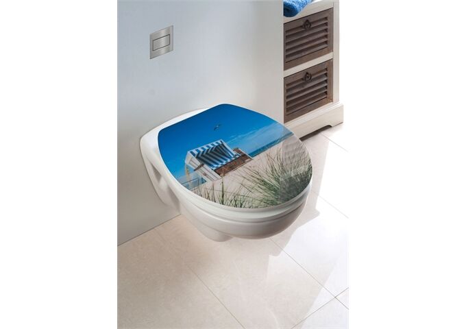 Wenko WC-Sitz Strandkorb, Duroplast Acryl