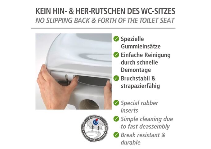 Wenko PREMIUM WC-Sitz Ottana granit, Duroplast