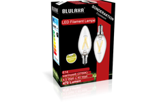 Blulaxa LED Filament Lampe C35 E14 4,5W 470lm WW Doppelpac