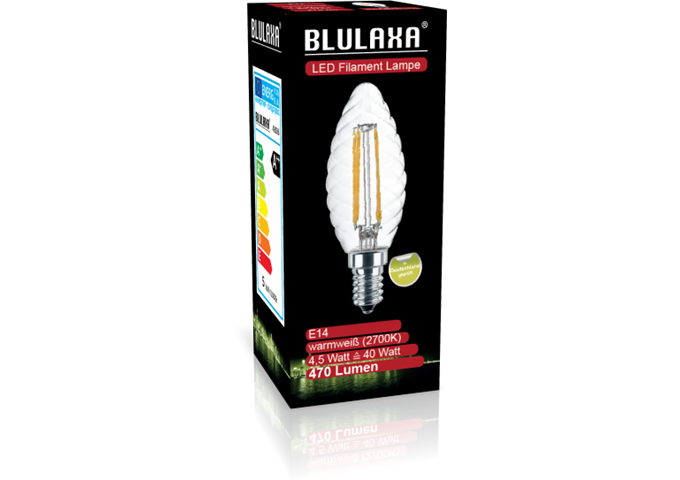 Blulaxa LED Filament Lampe CW35 E14 4,5W 470 lm WW