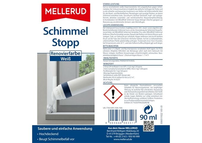 Mellerud Ausbesserungsfarbe weiß 90 ml