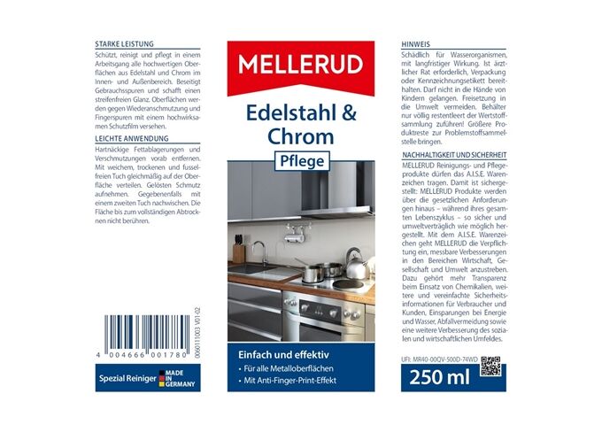 Mellerud Edelstahl & Chrom Pflege 0,25 L