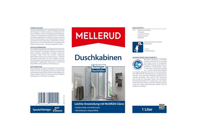 Mellerud Duschkabinen Reiniger 1,0 l Nachfuellflasche