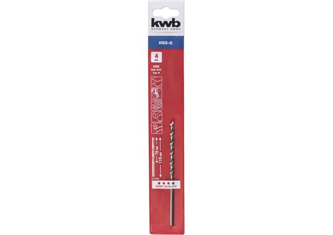 KWB HSS-Spiralbohrer DIN340 lang D4.0mm
