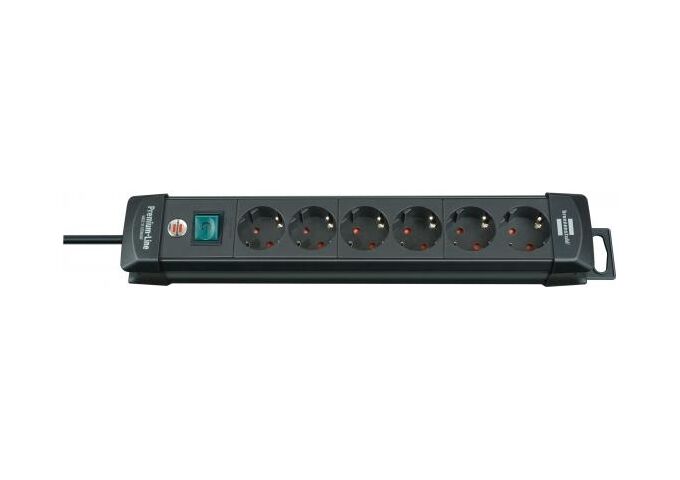 Brennenstuhl Premium-Line 6fach schwarz 3m H05VV-F3G1,5 mit Sch