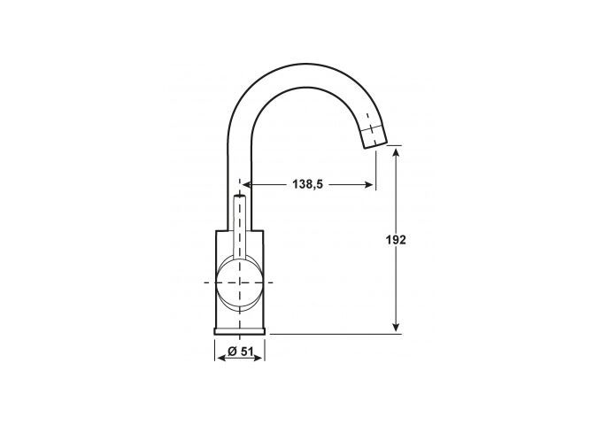 Cornat 1004 FIORA WT-EHM Schwenkausl., chrom