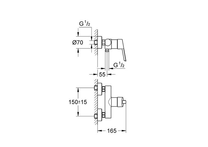 Grohe Feel Brause-Einhebelmischer DN15, verchromt