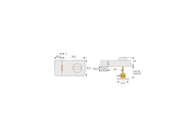 Abus Türzusatzschloss 2110 W CL/DFNLI