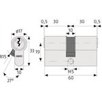 Abus Profilzyliner E30NP 40/55 B/SB, mit5 Schlüssel