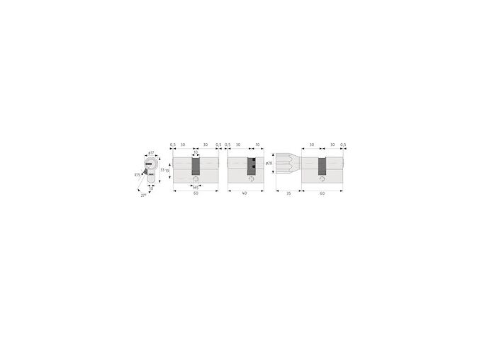 Abus Profilzyliner D6XNP 40/55 B/DFNLI,mit 5 Schlüssel