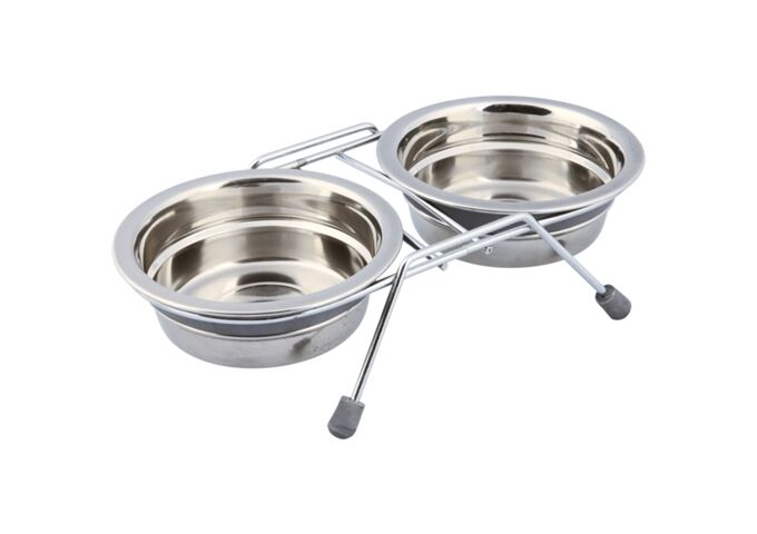 Trixie Napf-Set mit Klapperschutz, 2 x 0,25 l / Ø 11 cm