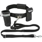 Trixie Hands Free Leine, mit Bauchgurt, Nylon, schwarz