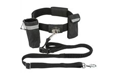 Trixie Hands Free Leine, mit Bauchgurt, Nylon, schwarz