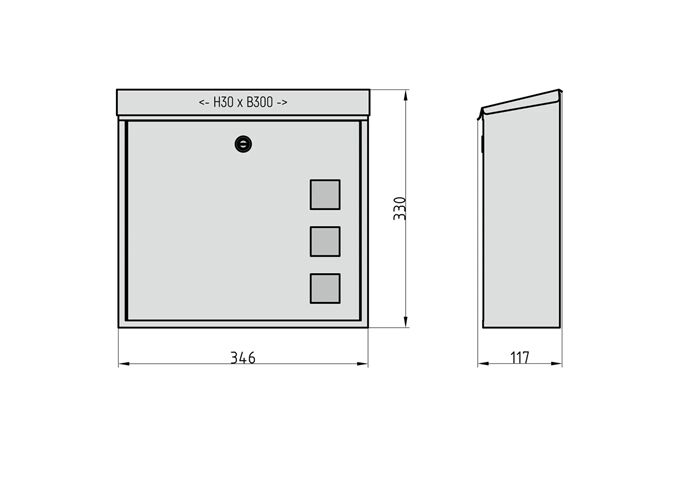  BK 350M Briefkasten, Stahl matt anthrazit