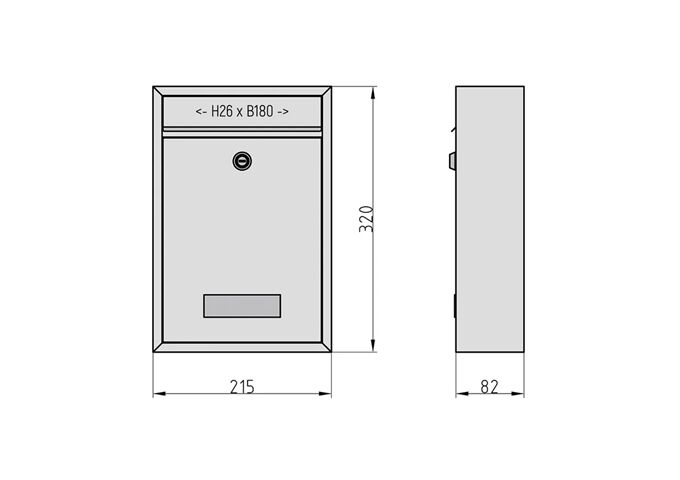  BK100M Briefkasten, Stahl matt anthrazit