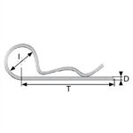 Dörner&Helmer Standard-Federstecker 3x60 mm, einfach verzinkt, S