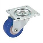 Dörner&Helmer Lenkrolle PA-PU-Rad 30x14mm GL, blau, m.Platte 40x