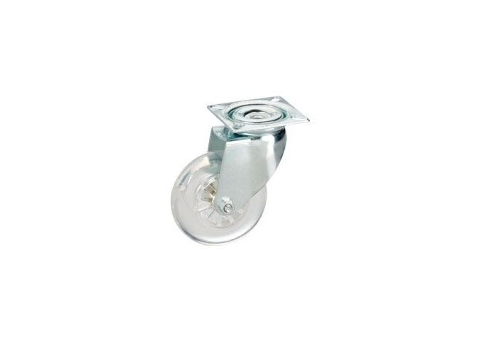 Dörner&Helmer Lenkrolle 75x23mm Gl,PU-R m.PP-Felge u.Platte,TrKr