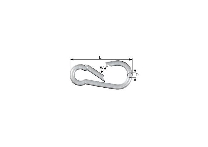 Dörner&Helmer Karabinerhaken Alu silber elox 6x60mm, SB-Box 2 St