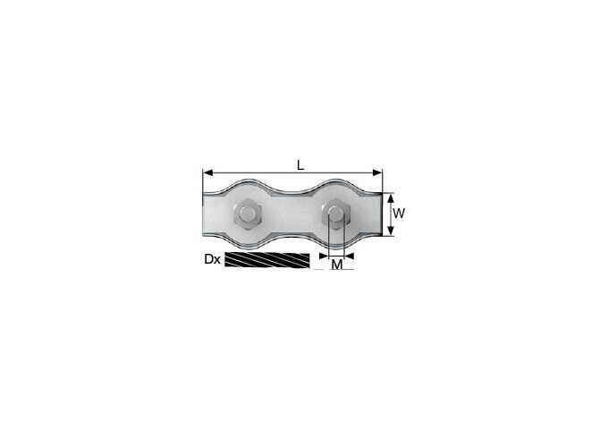 Dörner&Helmer Duplex-Seilklemme 2 mm verzinkt SB-Box 2 Stück