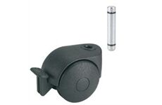 Dörner&Helmer Doppelrolle 50 mm KS-schwarz St.8 mm  ; Hülse
