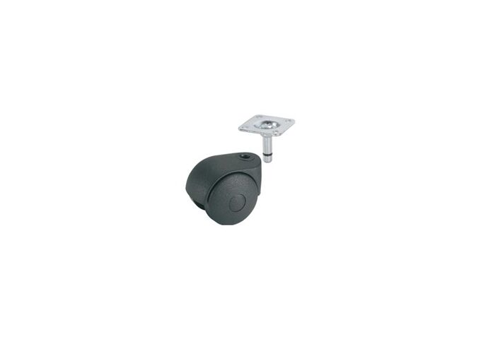 Dörner&Helmer Doppelrolle 40 mm KS-schwarz Platte38x38 mm