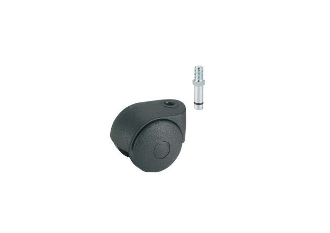 Dörner&Helmer Doppelrolle 40 mm KS-schwarz Gewindestift M-8x15 m