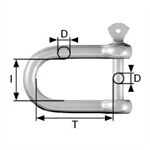 Dörner&Helmer D-Schäkel gerade Edelstahl 5x20x10mm, SB-Box 2 Stü