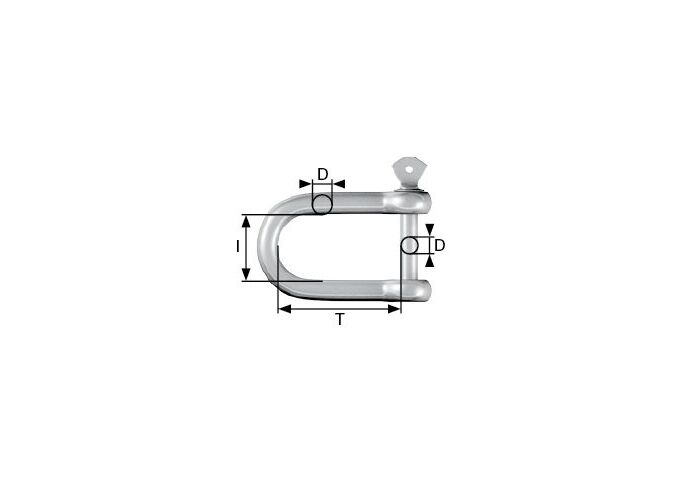 Dörner&Helmer D-Schäkel gerade Edelstahl 5x20x10mm, SB-Box 2 Stü