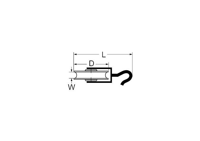 Dörner&Helmer Bügelrolle 80 mm KS-Rad verzinkt für Seil 12 mm