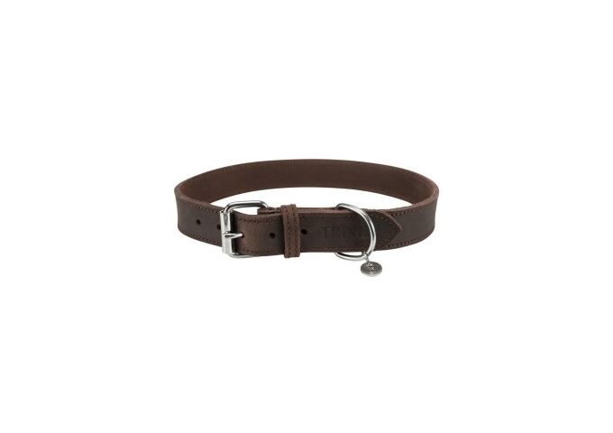 Trixie Rustic Fettleder Halsband L XL 57 66 cm/30 mm dunk