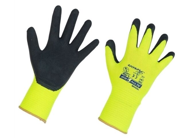 Kerbl ActivGrip Lite Gr. 10/XL,gelb Nylonhs. m. Latexbes